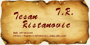 Tešan Ristanović vizit kartica